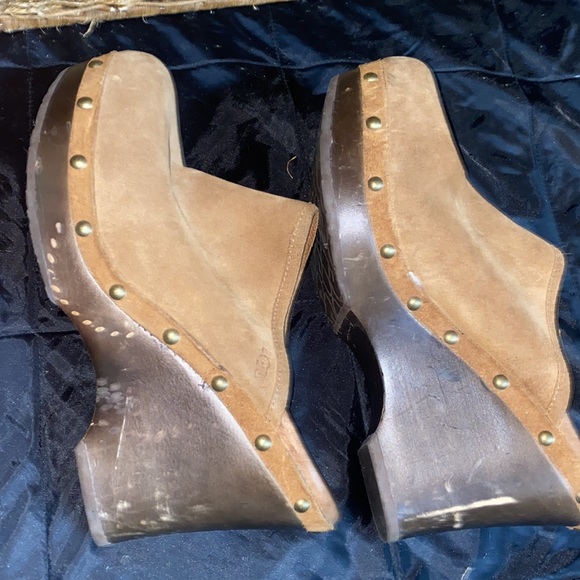 Women's UGG Fur Lined Leather Wedge Clogs🌵9 - Picture 7 of 12